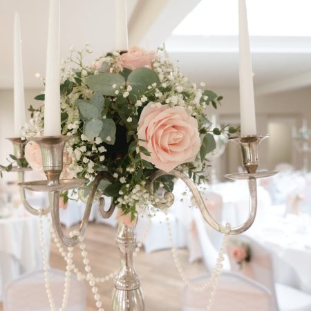 Candelabra gold with flowers